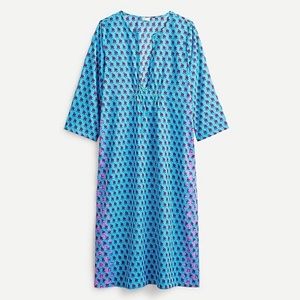 NWT J. Crew Block Print Tunic Beach Swim Cover-Up | Dress Boho Bohemian Medium M
